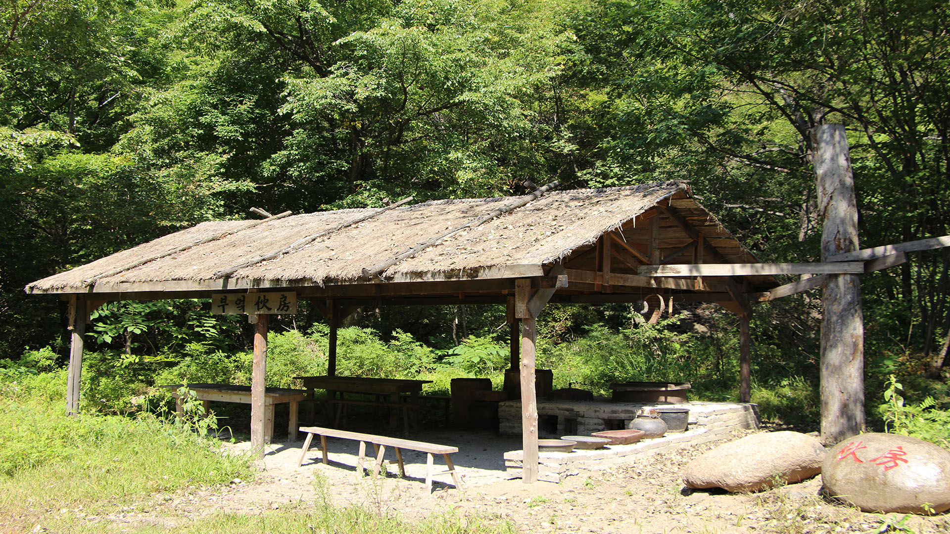 位于小汪清（马村）抗日游击根据地内的：中共东满特委伙房遗址